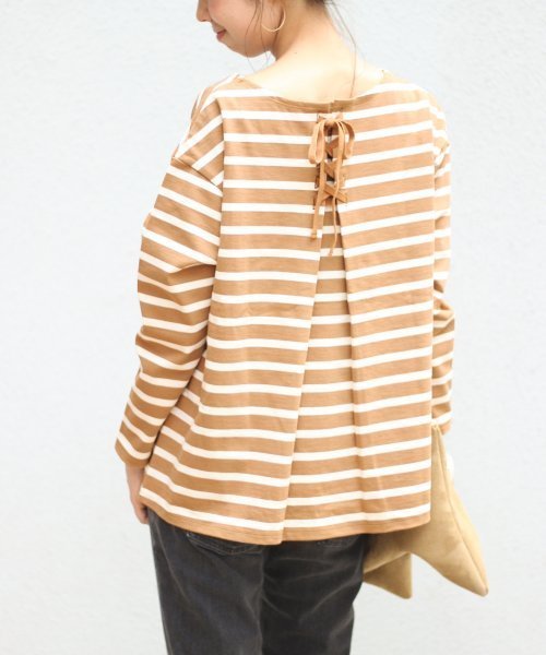 Spick & Span(スピックアンドスパン)の「≪WEB限定≫デラヴェジャージーBACKレースアップ◆ (Tシャツ/カットソー・レディース・ホワイト/キャメル/ブラック系その他7/ブルー・FREE)」の10枚目の写真