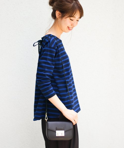 Spick & Span(スピックアンドスパン)の「≪WEB限定≫デラヴェジャージーBACKレースアップ◆ (Tシャツ/カットソー・レディース・ホワイト/キャメル/ブラック系その他7/ブルー・FREE)」の17枚目の写真