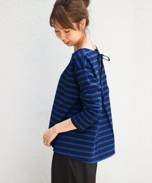 Spick & Span(スピックアンドスパン)の「≪WEB限定≫デラヴェジャージーBACKレースアップ◆ (Tシャツ/カットソー・レディース・ホワイト/キャメル/ブラック系その他7/ブルー・FREE)」の18枚目の写真