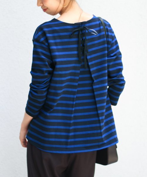 Spick & Span(スピックアンドスパン)の「≪WEB限定≫デラヴェジャージーBACKレースアップ◆ (Tシャツ/カットソー・レディース・ホワイト/キャメル/ブラック系その他7/ブルー・FREE)」の19枚目の写真