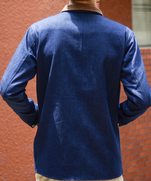 TARF（ターフ）の「襟コーデュロイデニムカバーオール（デニム