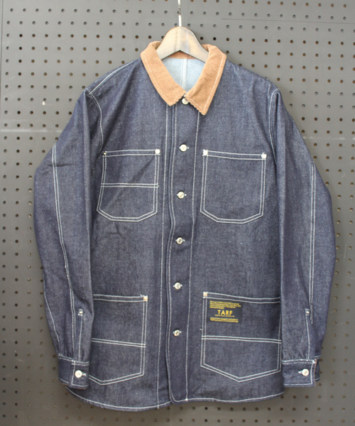 TARF（ターフ）の「襟コーデュロイデニムカバーオール（デニム
