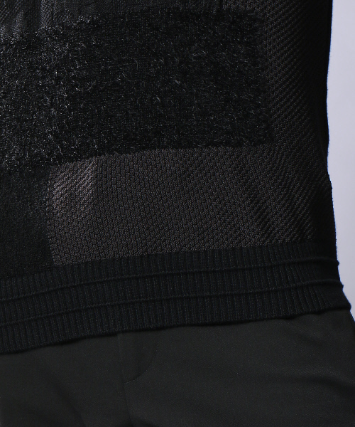 5351 POUR LES HOMMES（ゴーサンゴーイチプールオム）の「インターシャパッチワークニット（ニット/セーター・メンズ・グレー/カーキ/ブラック・44/46/48）」の17枚目の写真