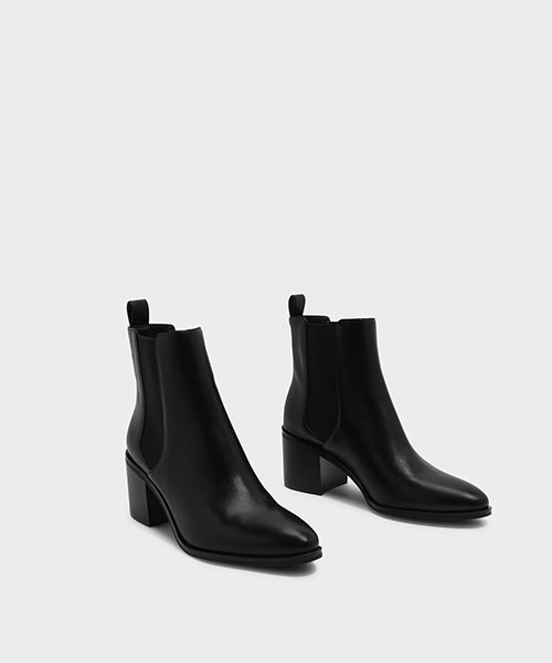 CHARLES & KEITH（チャールズ & キース）の「チェルシーカフブーツ / CHELSEA CALF BOOTS（ブーツ・レディース・ブラック/ネイビー・22.5cm/23.5cm/23cm/24.5cm/25cm）」の4枚目の写真