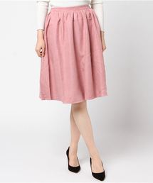 シーズンライクなレディスタイルに！バックゴム起毛ギャザーフレアスカート/レディースボトムス/ひざ丈[M1987]神戸レタス