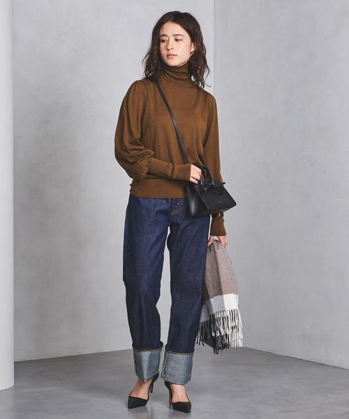 UNITED ARROWS（ユナイテッドアローズ）の「□UWFC パフスリーブ リブ タートルネックニット（ニット/セーター・レディース・ブラック/ブラウン/レッド・フリー）」の3枚目の写真
