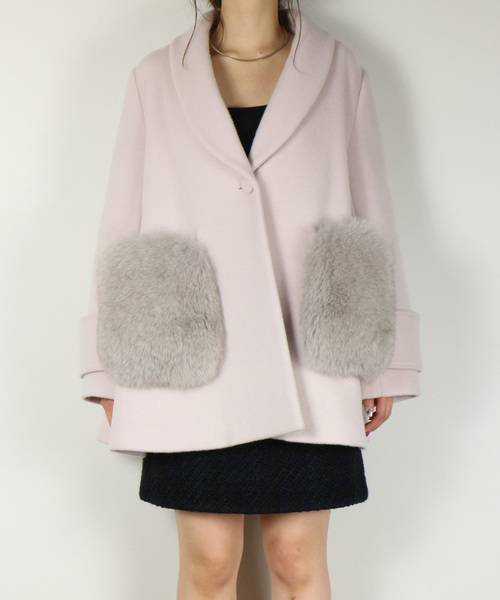 DEICY ファーポケットミディフレアコート ファーコート デイシー 三上悠亜