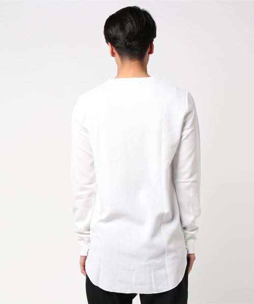 MinoriTY（マイノリティ）の「ロンT 長袖ワッフル ロング丈 ロングスリーブカットソー 春服 冬服（Tシャツ/カットソー・メンズ・ブラック/ベージュ/オフホワイト/カーキ/ピンク/ネイビー/杢グレー・M/L/XL）」の14枚目の写真