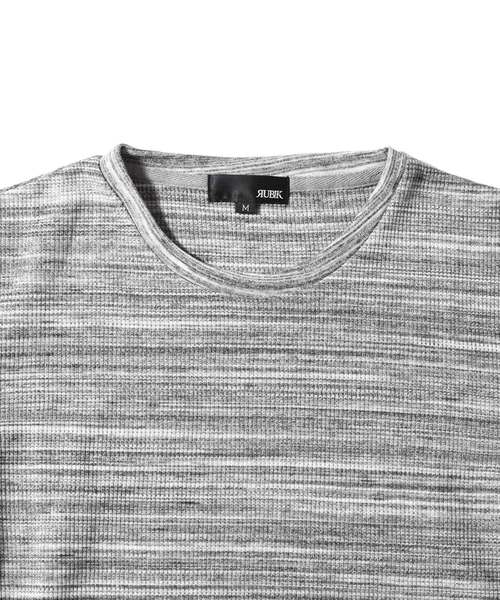 MinoriTY（マイノリティ）の「ロンT 長袖ワッフル ロング丈 ロングスリーブカットソー 春服 冬服（Tシャツ/カットソー・メンズ・ブラック/ベージュ/オフホワイト/カーキ/ピンク/ネイビー/杢グレー・M/L/XL）」の13枚目の写真