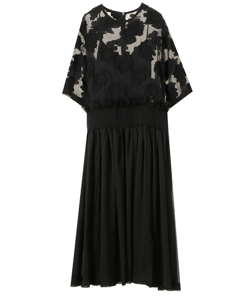 CLANE（クラネ）の「SEETHROUGH FLOWER GATHER ONEPIECE（ワンピース  