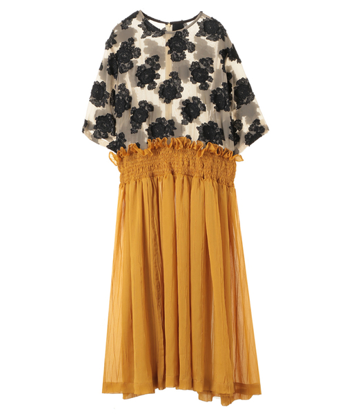 CLANE（クラネ）の「SEETHROUGH FLOWER GATHER ONEPIECE（ワンピース  