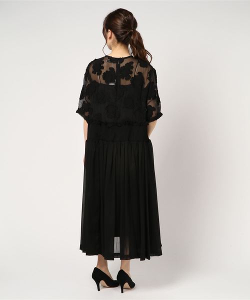 CLANE（クラネ）の「SEETHROUGH FLOWER GATHER ONEPIECE（ワンピース  