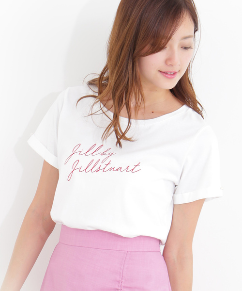 JILL by JILL STUART（ジルバイジルスチュアート）の「◆ジルロゴＴ　シャツ（Tシャツ/カットソー・レディース・ホワイト/ピンク/ホワイト系その他/グレー系その他・FREE）」の3枚目の写真