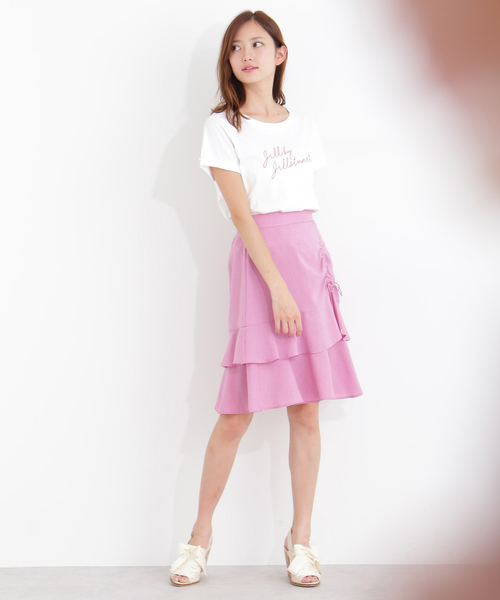 JILL by JILL STUART（ジルバイジルスチュアート）の「◆ジルロゴＴ　シャツ（Tシャツ/カットソー・レディース・ホワイト/ピンク/ホワイト系その他/グレー系その他・FREE）」の5枚目の写真