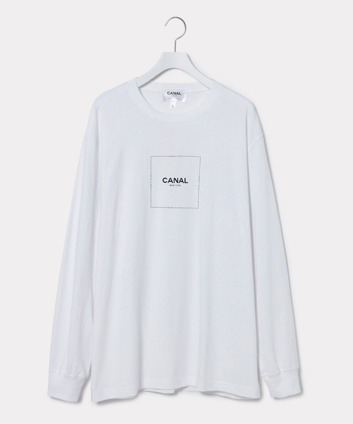 ADAM ET ROPE'(アダムエロペ)の「EXCLUSIVE BOX LOGO LONG SLEEVE TEE(Tシャツ/カットソー・メンズ・ホワイト/ブラック・L/M)」の1枚目の写真
