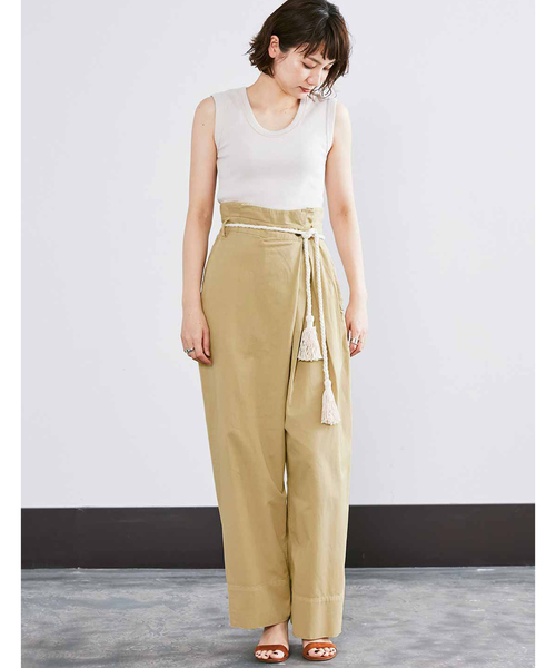 MEDE19F（メデジュウキュウ）の「MEDE19F ハイウエストビッグパンツ（その他パンツ・レディース・ベージュ/インディゴブルー・MEDIUM/LARGE/X-LARGE/NM）」の4枚目の写真