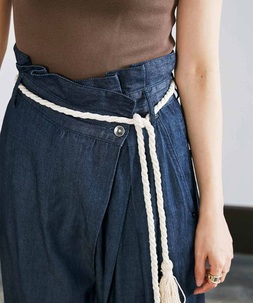 MEDE19F（メデジュウキュウ）の「MEDE19F ハイウエストビッグパンツ（その他パンツ・レディース・ベージュ/インディゴブルー・MEDIUM/LARGE/X-LARGE/NM）」の12枚目の写真