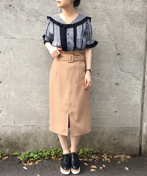 one after another NICE CLAUP（ワンアフターアナザーナイスクラップ）の「【ZOZO限定】 フリルレースブラウス（シャツ/ブラウス・レディース・オフホワイト/ピンク/チェック・FREE）」の7枚目の写真