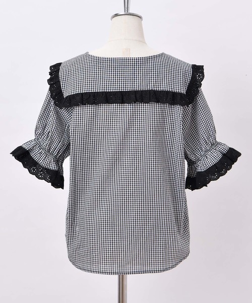 one after another NICE CLAUP（ワンアフターアナザーナイスクラップ）の「【ZOZO限定】 フリルレースブラウス（シャツ/ブラウス・レディース・オフホワイト/ピンク/チェック・FREE）」の19枚目の写真