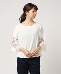 earth music&ecology | ・レーススリーブプルオーバー(Tシャツ/カットソー)