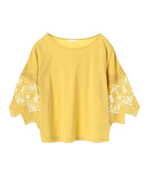 earth music&ecology（アースミュージックアンドエコロジー）の「・レーススリーブプルオーバー（Tシャツ/カットソー・レディース・ブラック/ラベンダー/オフホワイト/ライトイエロー・FREE）」の16枚目の写真