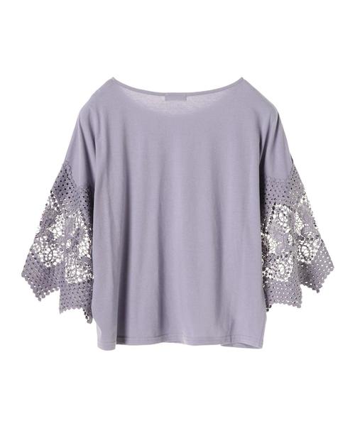 earth music&ecology（アースミュージックアンドエコロジー）の「・レーススリーブプルオーバー（Tシャツ/カットソー・レディース・ブラック/ラベンダー/オフホワイト/ライトイエロー・FREE）」の13枚目の写真