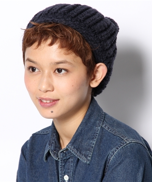 ROSE BUD(ローズバッド)の「(FERRUCCIO VECCHI) AV0243006(AV0943006) KNIT CAP(ニットキャップ/ビーニー・レディース・ブラック/ナチュラル/グレー/ブルー・ONE SIZE)」の4枚目の写真
