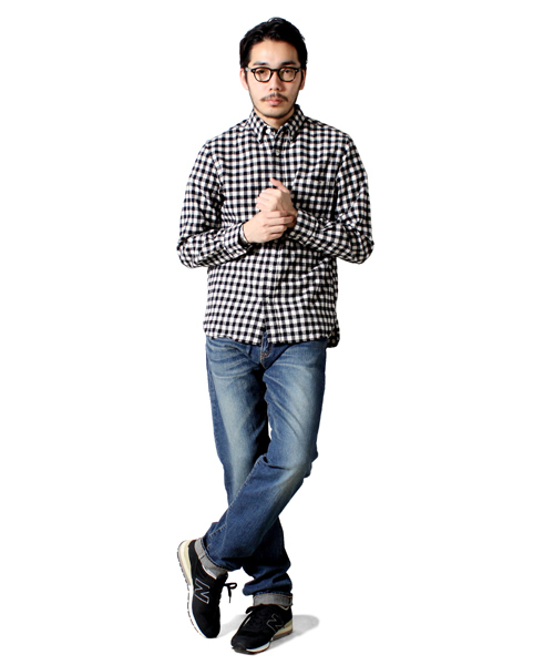 BEAMS PLUS（ビームスプラス）の「□BEAMS PLUS / シャギーバッファローチェック ボタンダウンシャツ（シャツ/ブラウス・メンズ・ホワイト/レッド・X-SMALL/SMALL/MEDIUM/LARGE/X-LARGE/XX-LARGE）」の9枚目の写真