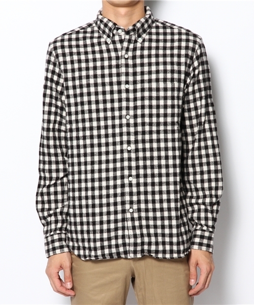 BEAMS PLUS（ビームスプラス）の「□BEAMS PLUS / シャギーバッファローチェック ボタンダウンシャツ（シャツ/ブラウス・メンズ・ホワイト/レッド・X-SMALL/SMALL/MEDIUM/LARGE/X-LARGE/XX-LARGE）」の11枚目の写真