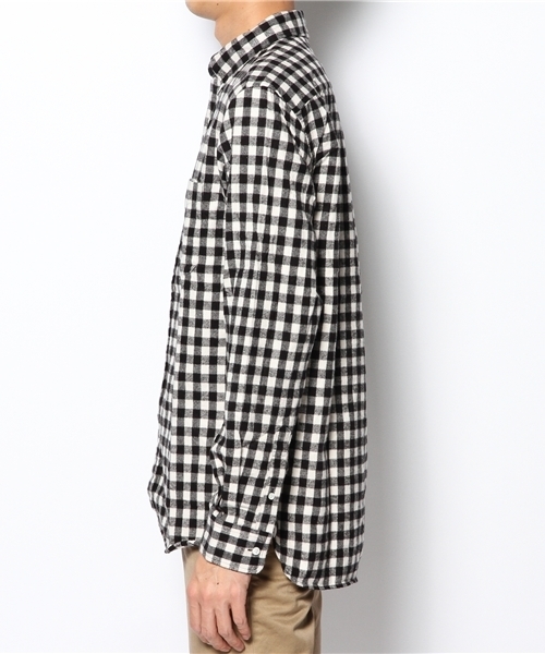 BEAMS PLUS（ビームスプラス）の「□BEAMS PLUS / シャギーバッファローチェック ボタンダウンシャツ（シャツ/ブラウス・メンズ・ホワイト/レッド・X-SMALL/SMALL/MEDIUM/LARGE/X-LARGE/XX-LARGE）」の3枚目の写真