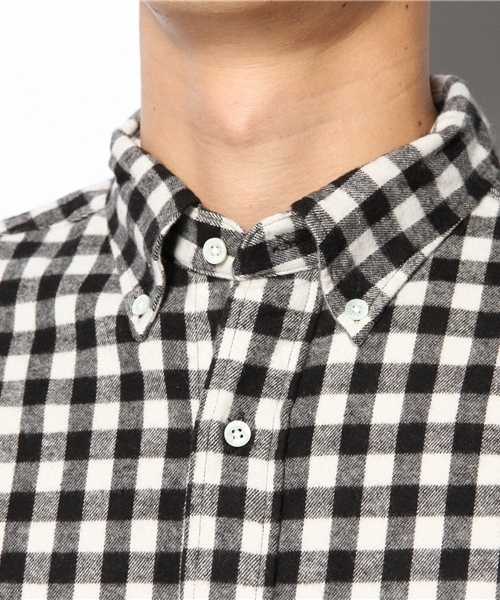 BEAMS PLUS（ビームスプラス）の「□BEAMS PLUS / シャギーバッファローチェック ボタンダウンシャツ（シャツ/ブラウス・メンズ・ホワイト/レッド・X-SMALL/SMALL/MEDIUM/LARGE/X-LARGE/XX-LARGE）」の5枚目の写真