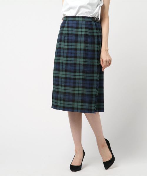 O'NEIL of DUBLIN(オニールオブダブリン)の「O'Neil of Dublin ミディ丈 リネンキルトスカート スタンダード 66cm(スカート・レディース・ブラック/ネイビー/グレー/レッド/グリーン/ライトブラウン/ホワイト×グレー/グリーン系その他/ブルー系その他/チェック/ブラック×ブルー/グレイッシュベージュ・8/10/12)」の10枚目の写真