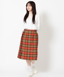 O'Neil of Dublin ミディ丈 リネンキルトスカート スタンダード 66cm