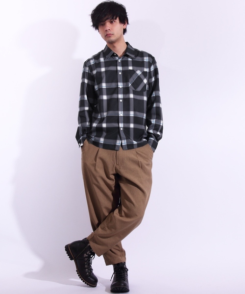 8(eight)(エイト)の「チェックシャツ 長袖シャツ(シャツ/ブラウス・メンズ・ブラック/キャメル/グレー/ベージュ/ネイビー・MEDIUM/LARGE/X-LARGE)」の20枚目の写真