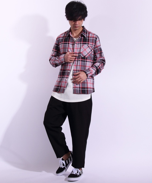 8(eight)(エイト)の「チェックシャツ 長袖シャツ(シャツ/ブラウス・メンズ・ブラック/キャメル/グレー/ベージュ/ネイビー・MEDIUM/LARGE/X-LARGE)」の22枚目の写真