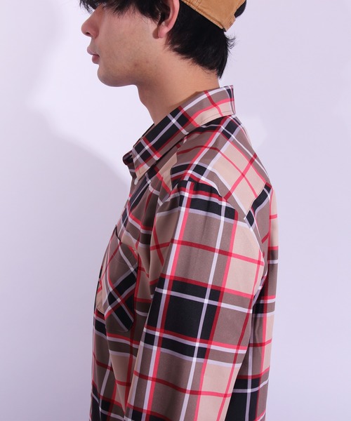 8(eight)(エイト)の「チェックシャツ 長袖シャツ(シャツ/ブラウス・メンズ・ブラック/キャメル/グレー/ベージュ/ネイビー・MEDIUM/LARGE/X-LARGE)」の9枚目の写真