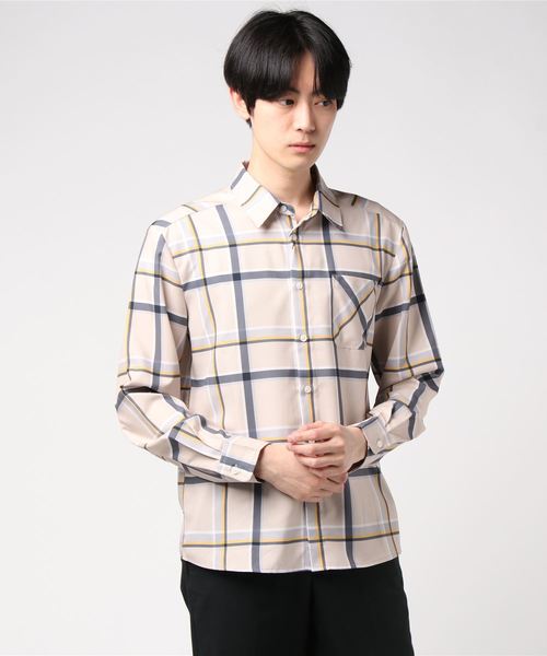 8(eight)(エイト)の「チェックシャツ 長袖シャツ(シャツ/ブラウス・メンズ・ブラック/キャメル/グレー/ベージュ/ネイビー・MEDIUM/LARGE/X-LARGE)」の6枚目の写真