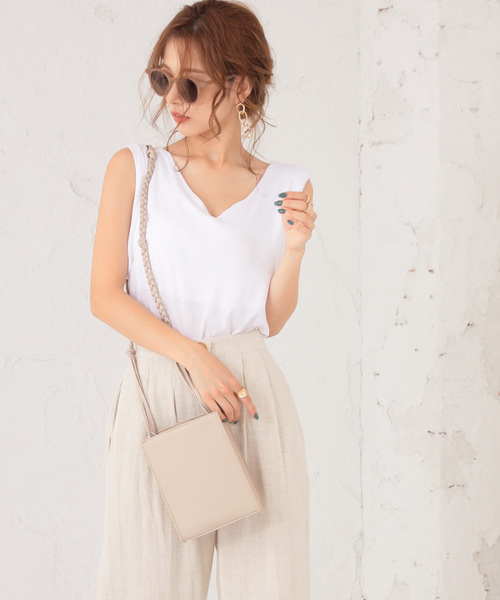 DONOBAN(ドノバン)の「ロープショルダースクエアバッグ(ショルダーバッグ・レディース・ベージュ/ホワイト/ブラック/ブラウン/アイボリー/ブルー系その他/ブラック系その他/ホワイト系その他・ONESIZE)」の14枚目の写真