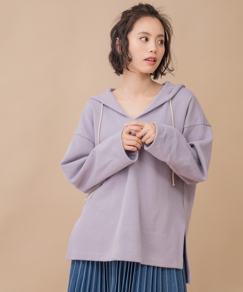 Munich（ミューニック）の「ダブルフェイスリブカットソープルオーバーパーカー（パーカー・レディース・ライトグリーン/ラベンダー/ライトベージュ・FREE）」の20枚目の写真
