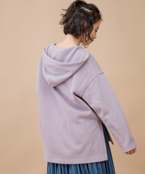 Munich（ミューニック）の「ダブルフェイスリブカットソープルオーバーパーカー（パーカー・レディース・ライトグリーン/ラベンダー/ライトベージュ・FREE）」の14枚目の写真
