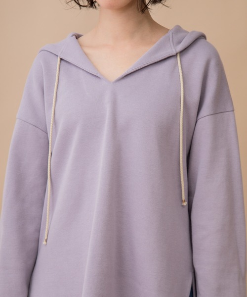 Munich（ミューニック）の「ダブルフェイスリブカットソープルオーバーパーカー（パーカー・レディース・ライトグリーン/ラベンダー/ライトベージュ・FREE）」の9枚目の写真