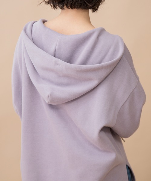 Munich（ミューニック）の「ダブルフェイスリブカットソープルオーバーパーカー（パーカー・レディース・ライトグリーン/ラベンダー/ライトベージュ・FREE）」の7枚目の写真