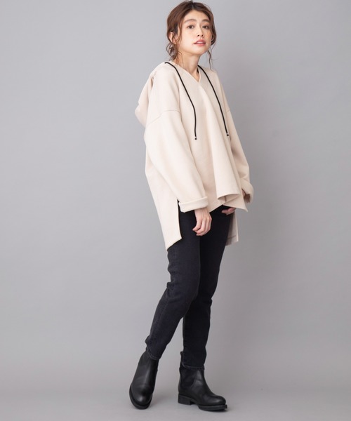 Munich（ミューニック）の「ダブルフェイスリブカットソープルオーバーパーカー（パーカー・レディース・ライトグリーン/ラベンダー/ライトベージュ・FREE）」の13枚目の写真