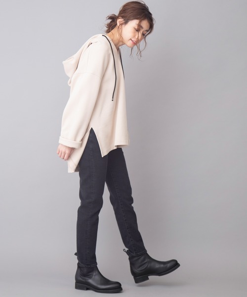 Munich（ミューニック）の「ダブルフェイスリブカットソープルオーバーパーカー（パーカー・レディース・ライトグリーン/ラベンダー/ライトベージュ・FREE）」の8枚目の写真