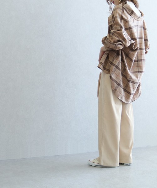 reca（レカ）の「シャギーチェックCPOシャツ（シャツ/ブラウス・レディース・ベージュ/アイボリー/モカ・M）」の17枚目の写真