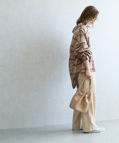 reca（レカ）の「シャギーチェックCPOシャツ（シャツ/ブラウス・レディース・ベージュ/アイボリー/モカ・M）」の19枚目の写真