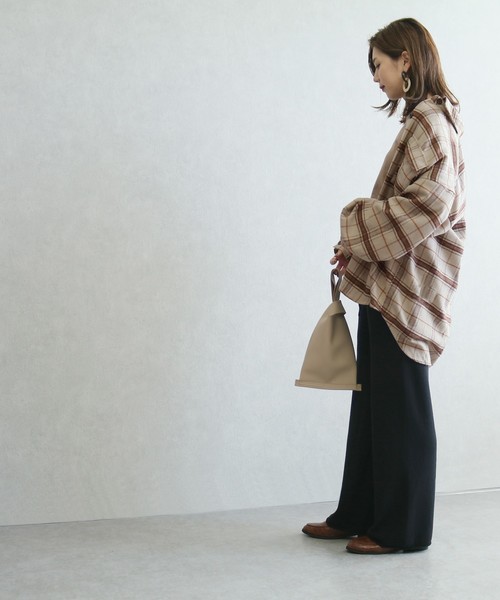 reca（レカ）の「シャギーチェックCPOシャツ（シャツ/ブラウス・レディース・ベージュ/アイボリー/モカ・M）」の15枚目の写真