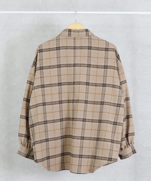 reca（レカ）の「シャギーチェックCPOシャツ（シャツ/ブラウス・レディース・ベージュ/アイボリー/モカ・M）」の14枚目の写真