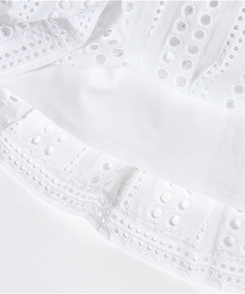 Ray BEAMS（レイビームス）の「Ray BEAMS / レースギャザー ミニスカート（スカート・レディース・ホワイト/ネイビー・1/0）」の6枚目の写真