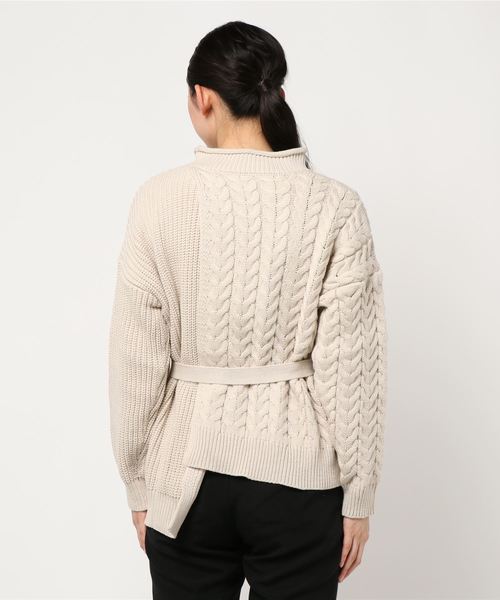 notch.(ノッチ)の「切り替えニットチュニック(ニット/セーター・レディース・ブラック/オフホワイト/モカ/ライトパープル・M)」の5枚目の写真